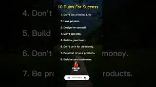 10 Rules For Success.     #SuccessRules #Motivation #EntrepreneurMindset #Shorts