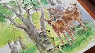 Pen and Wash Landscape Painting,    including explanation#drawing #painting #cute #creative #animals