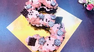 #satisfying S letter cake decoration video #cakedecorating #chocolatecake #lettercake #cakedesign
