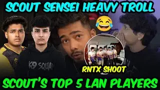 Scout's Top 5 BGMI Lan Players ft. JONATHAN😳 Sensei Epic TROLL😂 RNTX Shoot🔥 | Team Xspark