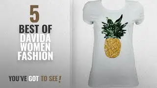 Davida Women Fashion [2018 Best Sellers]: Davida Women's Pineapple Sequins Patch T-Shirt