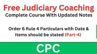 CPC Order 6 Rule 4 | Particulars with Date & Items | Free Judiciary Coaching #civilprocedurecode