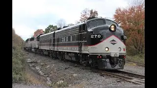 Reading and Northern (RBMN) Fall Foliage Train with F-Units east of Nesquehoning