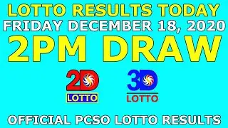 2pm Lotto Result Today Draw December 18 2020 Swertres Ez2 Stl Pcso