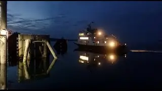 Tenaka ferry at Hornby Island at night