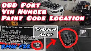 BMW F22 &ndash; расположение разъема OBD, VIN-номера и кода краски.