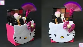 DIY Desk Organizer/ DIY Makeup Organizer/ Cajas organizadoras de Hello kitty/Hello kitty organizer