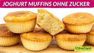 Saftige Joghurt Muffins ohne Zucker schnell und einfach selber machen I Low Carb Muffin Rezept
