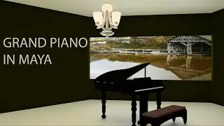 3D grand piano in maya timelapse