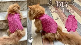 DIY cat dress cutting and stitching || full tutorial ​⁠
