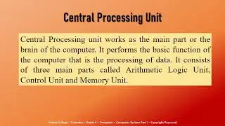 Grade 4   Computer  1st Term  1  Computer System Part I