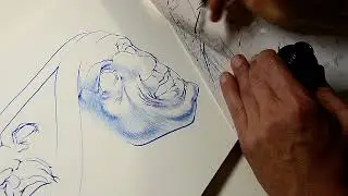 Blue Mask shading and short line work (no words)