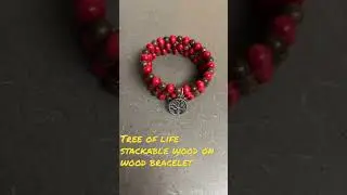 Tree of life stackable wood on wood bracelet