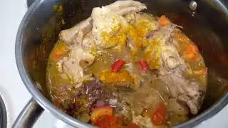 Chicken, rape and Okra Soup.