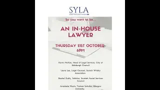 SYLA presents...So you want to be an... In House Lawyer