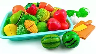 Satisfying Video | Cutting Plastic Fruits and Vegetables ASMR, Watermelon Cabbage Garlic