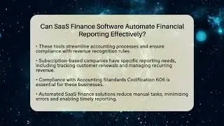 Can SaaS Finance Software Automate Financial Reporting Effectively? | All About SaaS Finance News