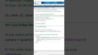 Streaming live video from mobile camera to MATLAB #Shorts