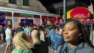 French Quarter Festival 2025!! Nightlife on Bourbon Street during the Festival.