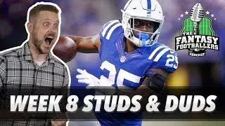 Fantasy Football 2018 - Week 8 Studs & Duds, Rising Stars, HUE-ge News! - Ep. #638