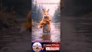 Brave Rabbit Helps Baby Fox on Water 🦊🐰 Friendships ❤️ #respect #rescue #ai #cuteanimals