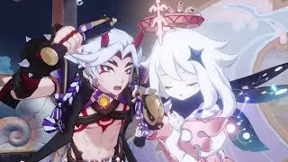 Paimon & Itto Duet Cutscene | Arataki Life Rock Rainbow Grand Tour