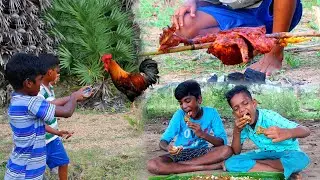 Primitive Weapon: Amazing Weapon Fighting Hen Hunting & Cooking & Eating Delicious | Hunter Cooking