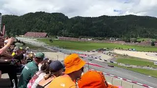 First lap of the 2023 Austrian Grand Prix (Red Bull Grandstand, Section N)
