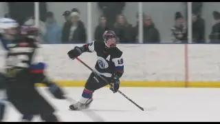 Dryden Allen of the U16 Southern Tier Admirals versus the Halton Hurricanes