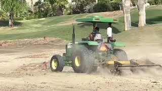 Cleaning and Grooming Golf Course Waste Bunker