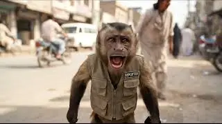 Funny Real Monkey Reporter Interview Gone Wrong | Hilarious Urdu Clip