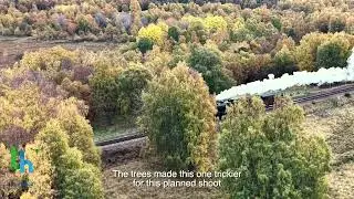Strathspey Railway: Ivatt Loco 46464 & Guardsvan in the Autumn trees