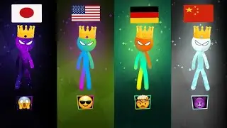 Korea, America, Germany, China / Stickman party Battle 1,2,3,4/ WorldWar4😨😱