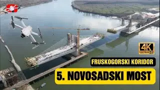 5. most na Dunavu kod Novog Sada, Petrovaradin januar 2026 (dron video) 
