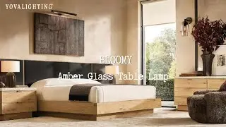Bloomy Amber Glass Table Lamp