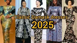 Classic Damask dress designs for elegant ladies | Brocade gown styles 2025 | Damask styles