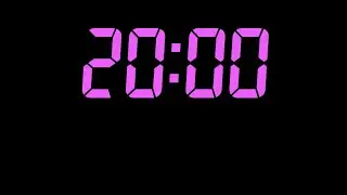 20 Minutes Purple Digital Countdown Timer &mdash; Clean & Minimal LED Focus Timer in HD (No Ads)