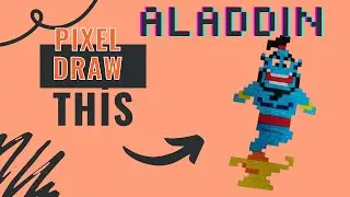 Drawing Aladdin in Pixel Art | Disney Character Pixel Drawing