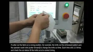Folded mask production line cutting rollers adjustment