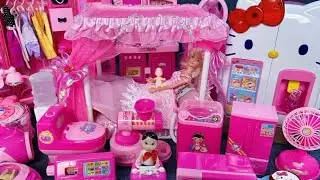 Pink Dollhouse ASMR Unboxing | Mini Furniture, Kitchen & Bedroom Sounds