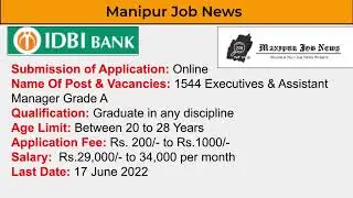 IDBI Bank Recruitment 2022 Apply Online