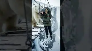 Polar Bear Saves Girl from Falling 🐻❄️🌉 | Epic Rescue Story  #animals #animation  #dinosaur