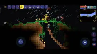 Late night in a mining pit Terraria mobile 