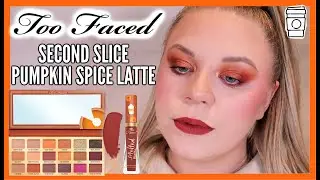 TOO FACED PUMPKIN SPICE SECOND SLICE PALETTE & LIPSTICK TUTORIAL 🧡 | collab with @LizzieDemetriou