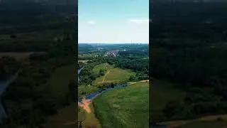 Beautiful Aerial view River Nature Landscape Background video | NO Copyright Drone Footage
