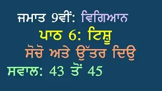 9th Science Chapter 6 Tissues Think and Answer  Questions 43 to 45 Panjabi Medium
