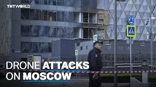 Commercial building damaged in Moscow after drone strike