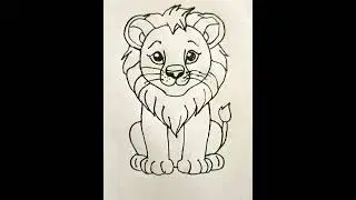 How to draw Lion drawing || Easy step by step lion drawing for kids #lion #art #king #drawing 