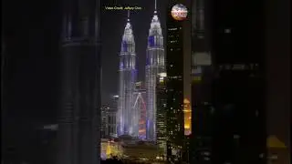 Light Show KL Petronas Twin Tower 🇲🇾 #shorts #shortsfeed #shortsvideo #shortsreel #kltwintower