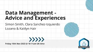 Edinburgh ReproducibiliTea &ndash; Data management: advice and experiences